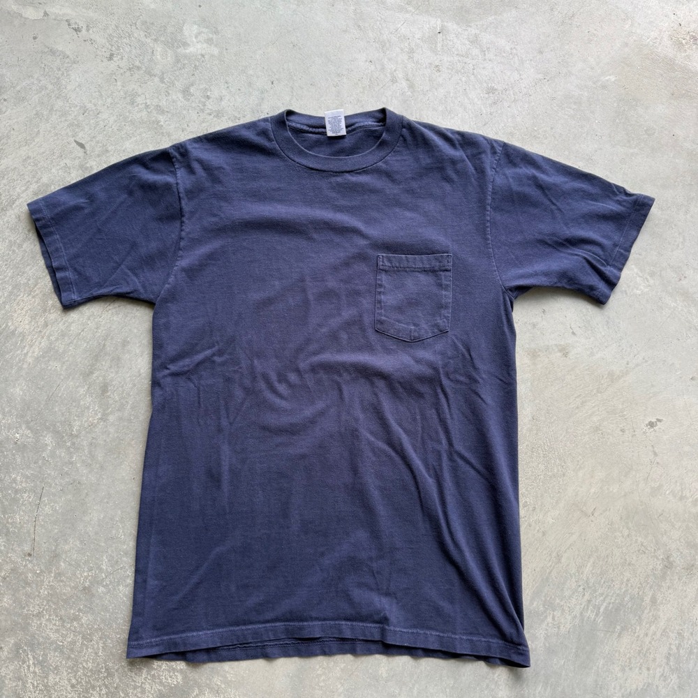 Vintage 90s Towncraft JCPenney Pocket T Shirt Navy Blue XL Made in USA Cotton